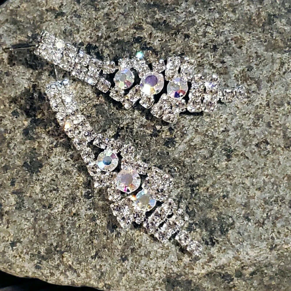 Retro Glam European Lady Di Style Austrian Crystal Earrings - Picture 2 of 10